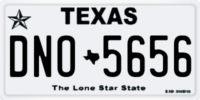 TX license plate DNO5656