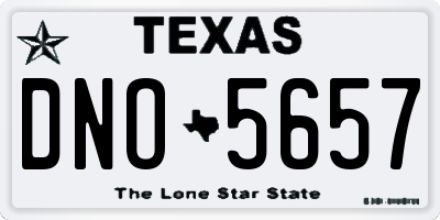 TX license plate DNO5657
