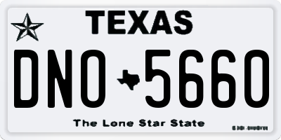 TX license plate DNO5660