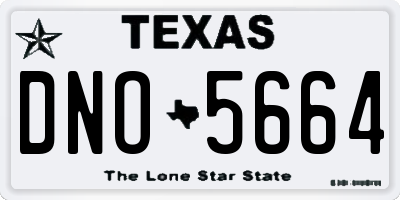 TX license plate DNO5664