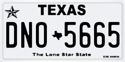 TX license plate DNO5665