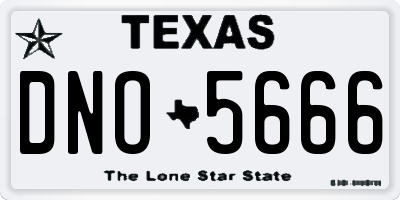TX license plate DNO5666
