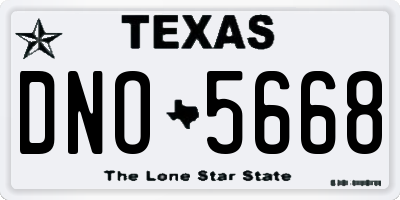 TX license plate DNO5668