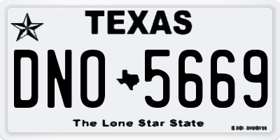 TX license plate DNO5669