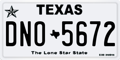 TX license plate DNO5672