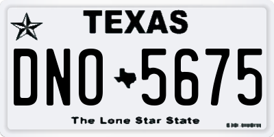TX license plate DNO5675