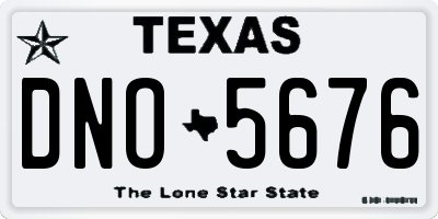 TX license plate DNO5676