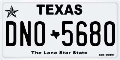 TX license plate DNO5680
