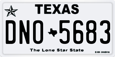 TX license plate DNO5683