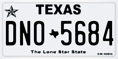 TX license plate DNO5684