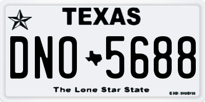 TX license plate DNO5688