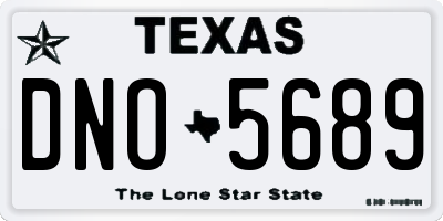 TX license plate DNO5689