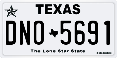 TX license plate DNO5691