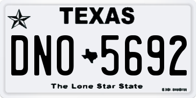 TX license plate DNO5692