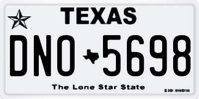 TX license plate DNO5698