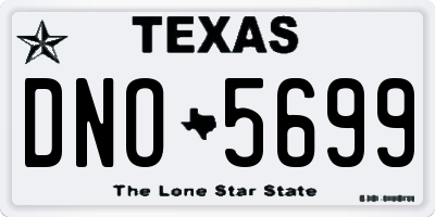 TX license plate DNO5699
