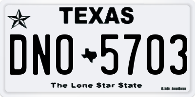 TX license plate DNO5703