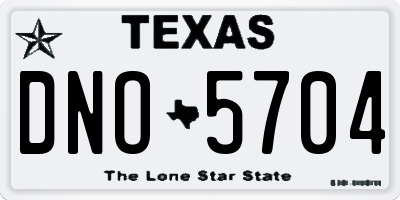 TX license plate DNO5704