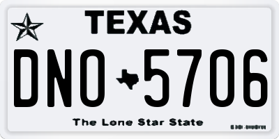 TX license plate DNO5706