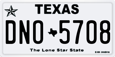 TX license plate DNO5708
