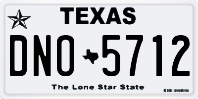 TX license plate DNO5712