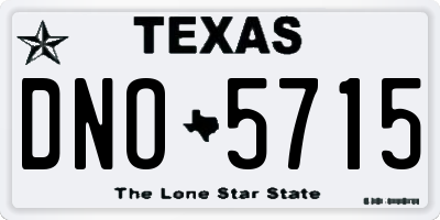 TX license plate DNO5715