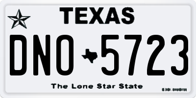 TX license plate DNO5723