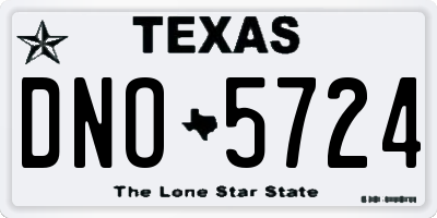TX license plate DNO5724