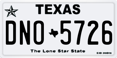 TX license plate DNO5726