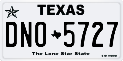 TX license plate DNO5727
