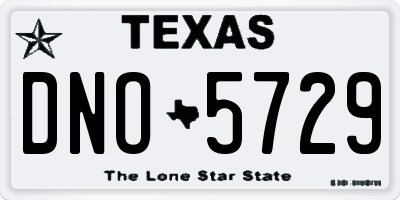 TX license plate DNO5729