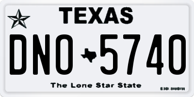 TX license plate DNO5740