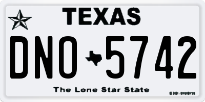 TX license plate DNO5742