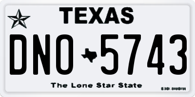 TX license plate DNO5743
