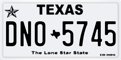 TX license plate DNO5745