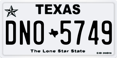 TX license plate DNO5749