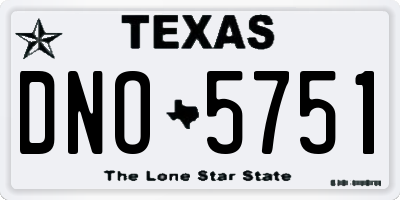 TX license plate DNO5751