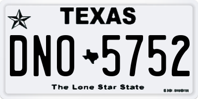 TX license plate DNO5752