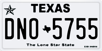 TX license plate DNO5755