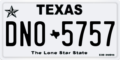 TX license plate DNO5757