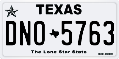 TX license plate DNO5763