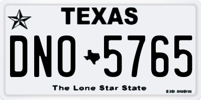 TX license plate DNO5765