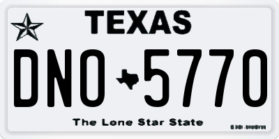 TX license plate DNO5770