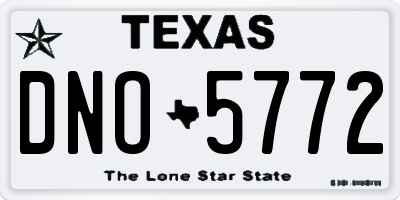 TX license plate DNO5772
