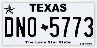 TX license plate DNO5773