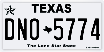 TX license plate DNO5774