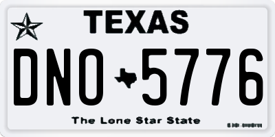 TX license plate DNO5776