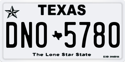 TX license plate DNO5780