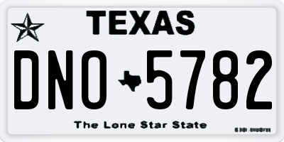 TX license plate DNO5782