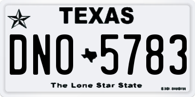 TX license plate DNO5783